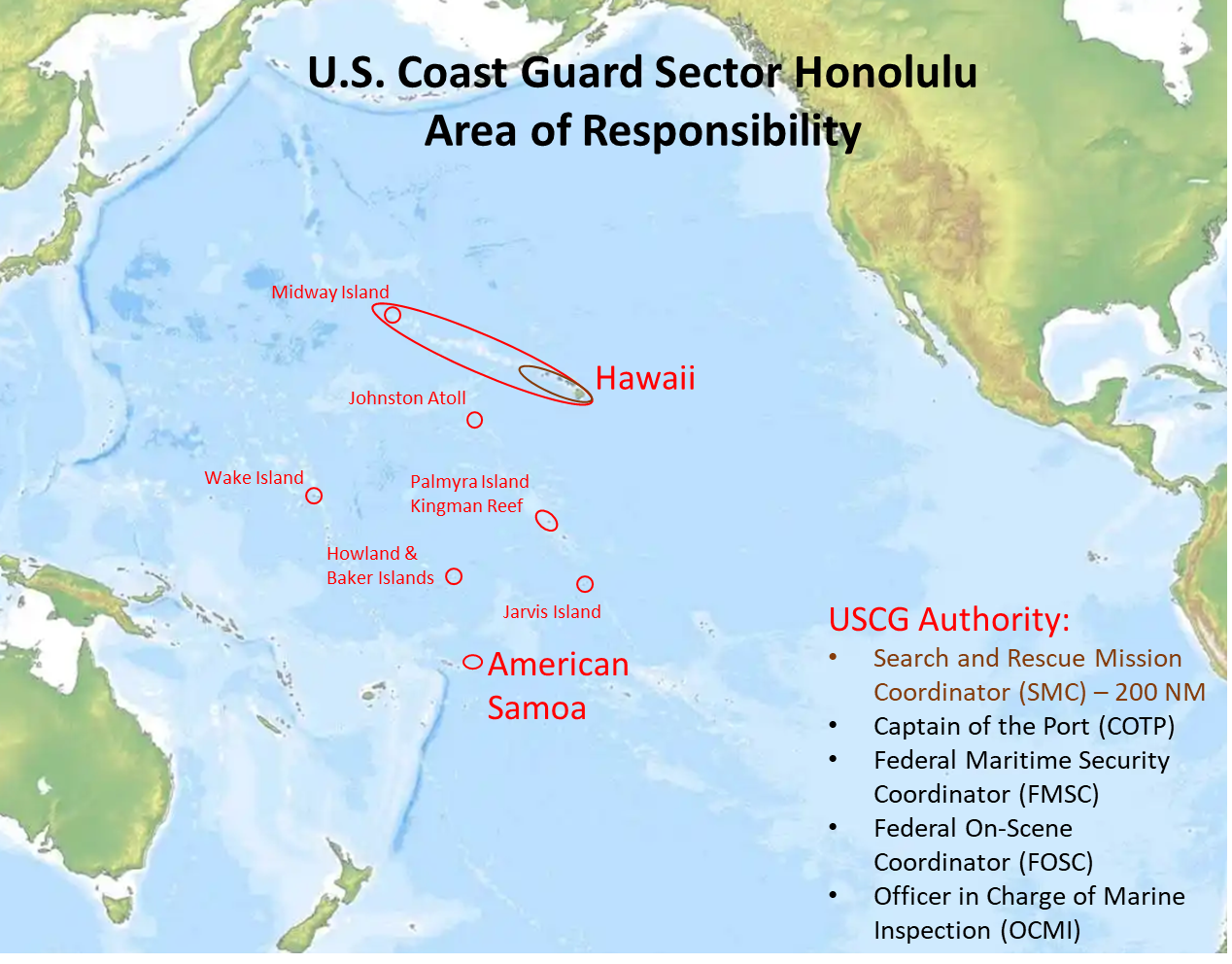 Map of Sector Honolulu's Area of Responsibility Map of Sector Honolulu's Area of Responsibility